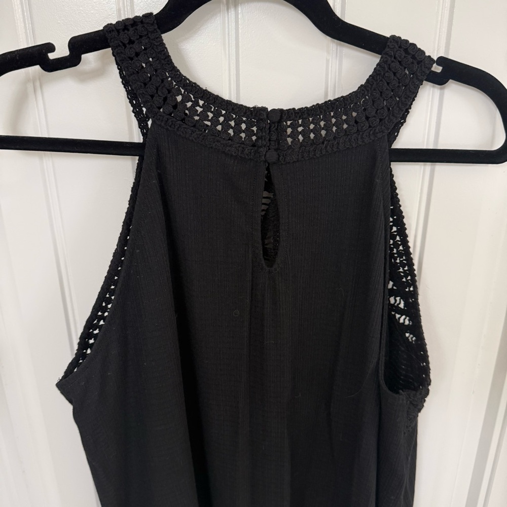Torrid Black Crochet Yoke Halter Tank Top - Picture 6 of 8